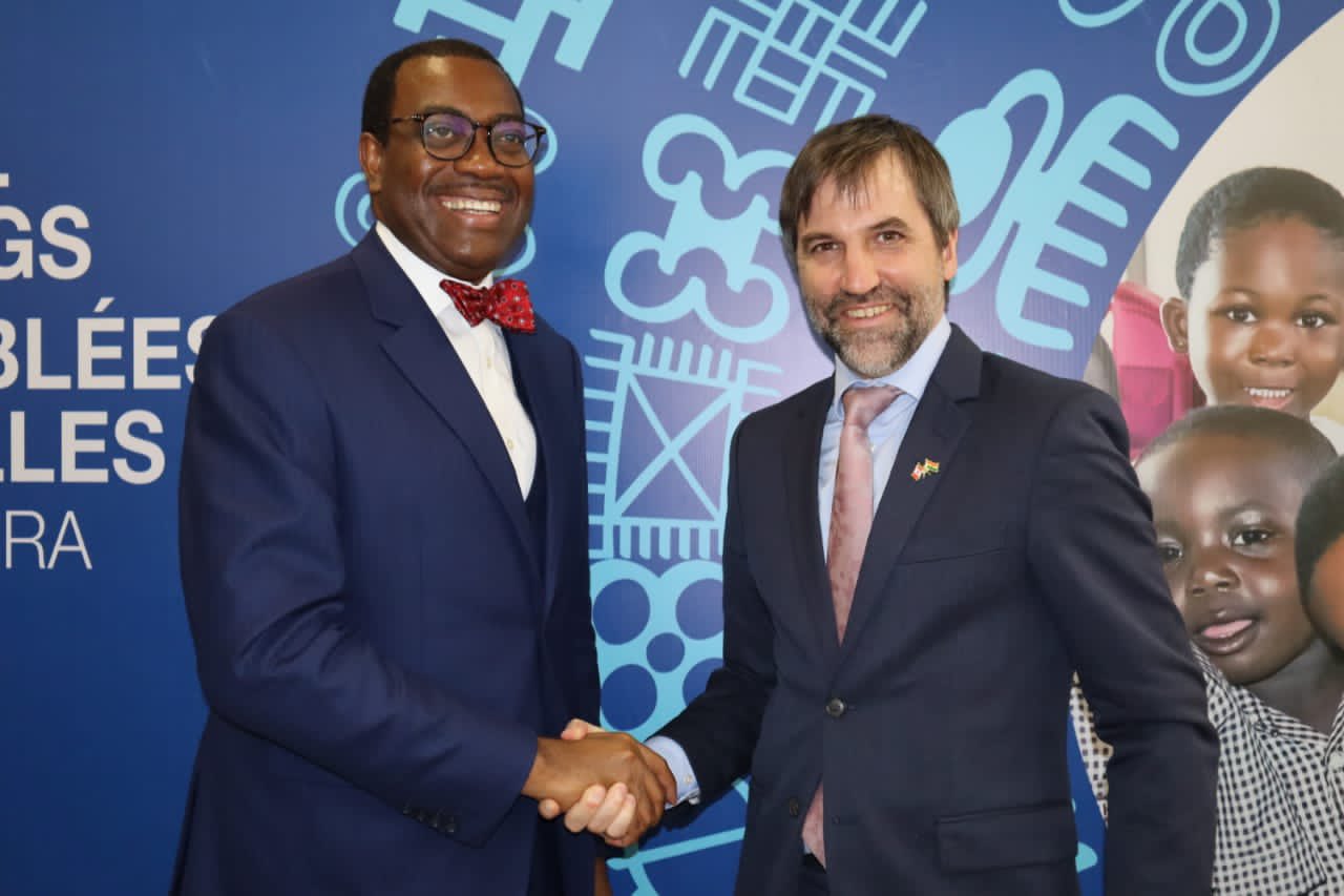 Canada's Minister of Environment and Climate Change, the Honourable Steven Guilbeault (right) and Akinwumi A. Adesina, President of the African Development Bank Group.