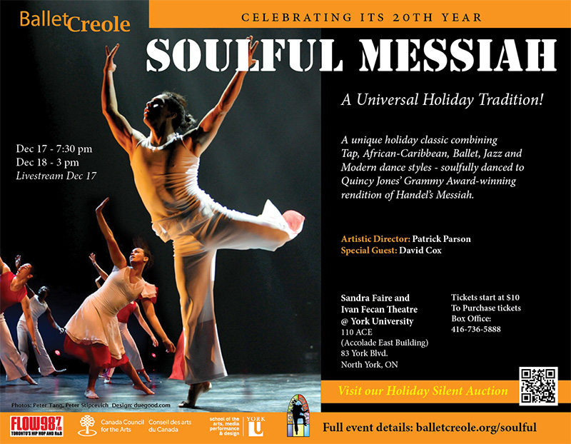 Ballet Creole returns for the 20th Anniversary of their unique holiday classic Soulful Messiah December 17 - 18
